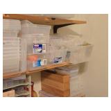 Lot of (3 Shelves) Plastic Storage Bins
