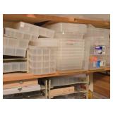 Lot of (3 Shelves) Plastic Storage Bins