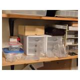 Lot of (3 Shelves) Plastic Storage Bins