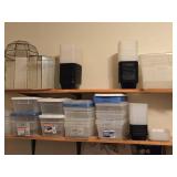Lot of (2 Shelves) Plastic Storage Bins