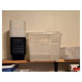 Lot of (2 Shelves) Plastic Storage Bins