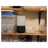 Lot of (2 Shelves) Plastic Storage Bins