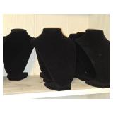 Lot of (5) 3D Velvet Necklace Display Busts 7" x 5" x 8 1/2"