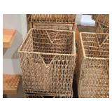 Lot of (4) Wicker Cube Storage Boxes