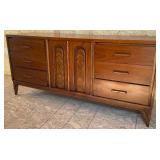 MCM StyleWalnut Dresser with Mirror