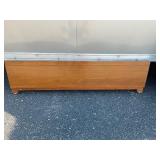 MCM Style Bed Set with Headboard, Footboard & Metal Rails