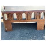 MCM Style King Size walnut headboard and metal frame