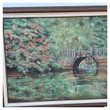 Oil painting of bridge and tree by Wanda Mumm