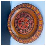 Vintage carved wood plate