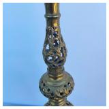 Ornate Brass Candle stick with candle