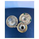 Set of 3 gold candlesticks