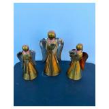 Set of 3 brass angels