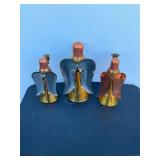 Set of 3 brass angels