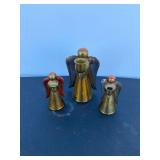 Set of 3 brass angels