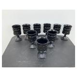 Set of 9 Vintage Noritake black glasses