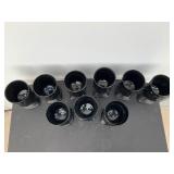 Set of 9 Vintage Noritake black glasses
