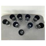 Set of 9 Vintage Noritake black glasses