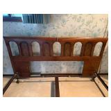 MCM Style King Size walnut headboard and metal frame