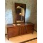 MCM StyleWalnut Dresser with Mirror