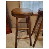3 Sturdy wooden Stools with Nice Padded Seats