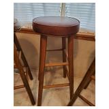 3 Sturdy wooden Stools with Nice Padded Seats