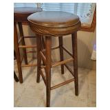 3 Sturdy wooden Stools with Nice Padded Seats