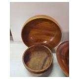 Mid Modern Kitchen items marked Vermillion, and Price made of Walnut two tiered tray, unique sugar bowl, tray, salad bowl and more