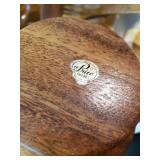 Mid Modern Kitchen items marked Vermillion, and Price made of Walnut two tiered tray, unique sugar bowl, tray, salad bowl and more