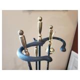 Cast Iron Fireplace Tools, Shovel Broom Poking Stick with stand, and Cast Iron Smudge Pot or Cauldron