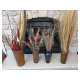 Beautiful Decorative Pots and Faux flowers and other decorativefaux plantlife