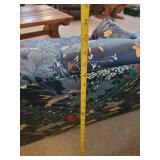 Gorgeous Dark Blue Floral Couch with Wood enhancement So Pretty