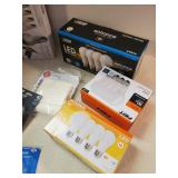 Box of Various Lightbulbs in Different shapes and sizes