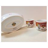 2 Vintage Campbells Soup Cups and Green Bean Casserole Dish with Recipe