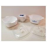 3 Corning Ware Dishes with Lids