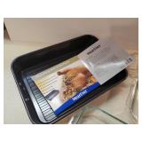 1 Never used Wear ever Roasting Pan and 3 Glass Pyrex baking dishes