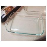 1 Never used Wear ever Roasting Pan and 3 Glass Pyrex baking dishes