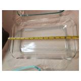 1 Never used Wear ever Roasting Pan and 3 Glass Pyrex baking dishes