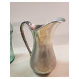 Various Kitchen items Pelican shaped wood Cutting Board, Coca cola drink pitcher, Cookie jar and more