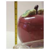 Various Kitchen items Pelican shaped wood Cutting Board, Coca cola drink pitcher, Cookie jar and more
