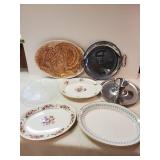 Various Kitchen Platters Old Ivory made in America, Federal and more