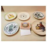 5 Vintage Ceramic Plates and ceramic hotplate, 1976 Bicentennial, Scrooge and more