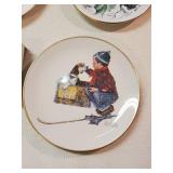 5 Vintage Ceramic Plates and ceramic hotplate, 1976 Bicentennial, Scrooge and more