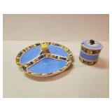Beautiful Made in Italy Serving Tray and Sugar/Honey Bowl