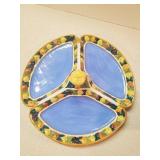 Beautiful Made in Italy Serving Tray and Sugar/Honey Bowl