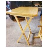 Lot of 4 Wood Floor standing Serving Tables and Stand
