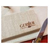 Misc. Kitchen Items Gerber Legenddary Blades knife, Goebel Dressing Containers, Unique wooden knife spoon and fork and MORE