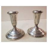 Vintage Macys Silver Shop bags and Empire Sterling 370 candle stick holders