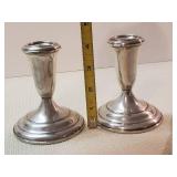 Vintage Macys Silver Shop bags and Empire Sterling 370 candle stick holders