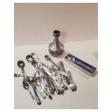 Snorre Norsk Tinn Pewter Vase, Various Rogers MFG. Co. Silverware