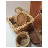 Large Lot of Various Woven Baskets, paper plate Holders and more